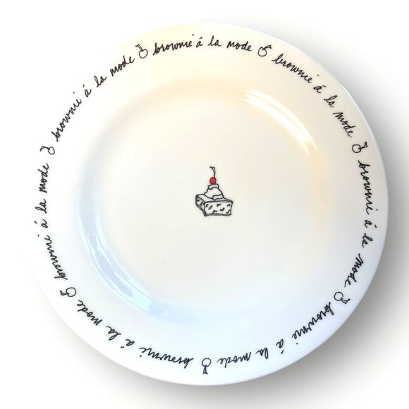 Pottery Barn Set of 4 "Dessert" plates featuring desserts | White | 8.25" | EUC - Picture 6 of 7